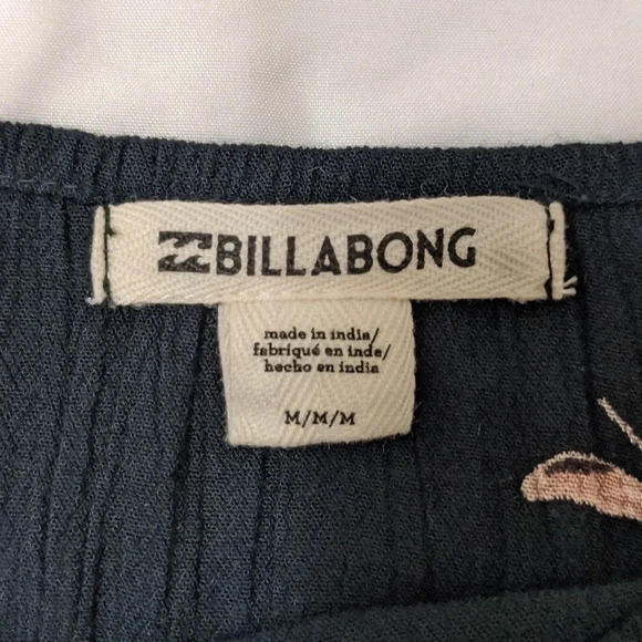 Billabong Summer Nights Top Floral Print, Color Black Size M - Picture 10 of 12